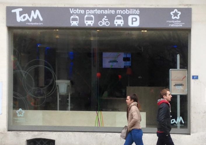 Boutique de la TaM à la rue de Maguelone de Montpellier.