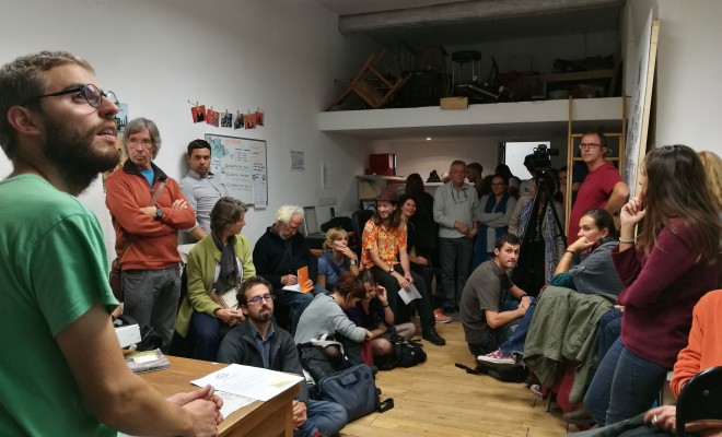 Réunion à la Cagette Montpellier. C.P : S.B