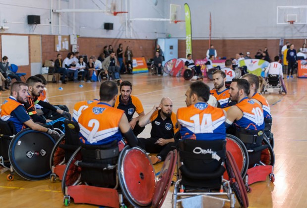 les Sharks du Montpellier Quad Rugby lors des championnats de France de Quad Rugby de Nationale 2au Creps de Montpellier