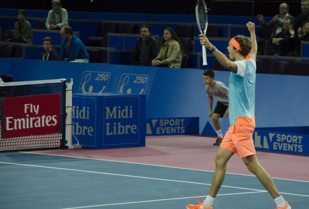 Alexandre Zverev après sa victoire en finale de l'Open Sud de France 2017