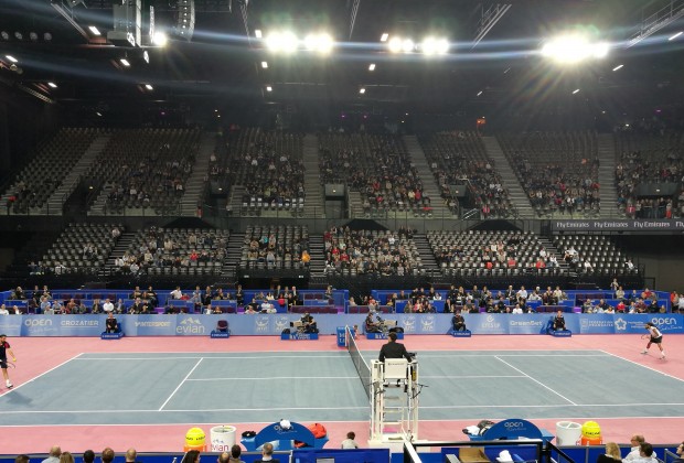 L'Aréna de Montpellier Open Sud de France On FIRE lors de la rencontre entre Marin CILIC et Dustin BROWN.