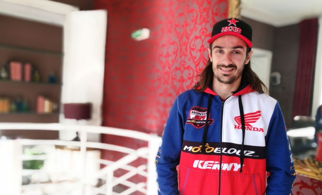 Fabien Izoird à la présentation de Supercross à Montpellier, le champion sétois de Supercross. C.P : S.B