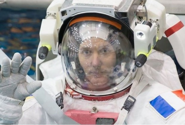 L'astronaute français Thomas Pesquet à l'entrainement.