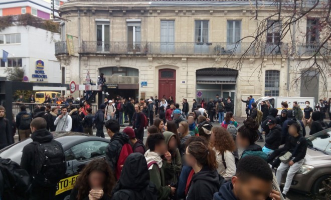 Manifestation lycéenne en soutien à Théo - 23 février 2016 Montpellier
