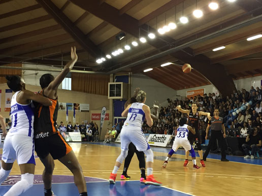 BLMA - Bourges : demi-finale aller des Playoffs LFB au Palais des Sports de Lattes. C.P : F.A