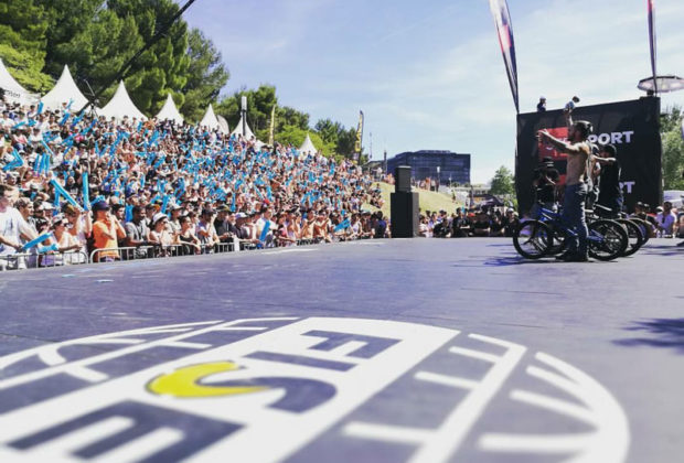 Finale de BMX Flat lors du FISE 2017.