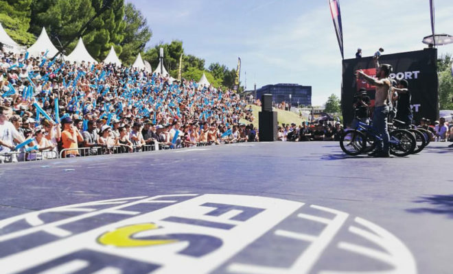Finale de BMX Flat lors du FISE 2017.