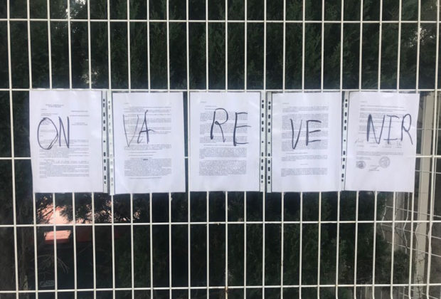 "on va revenir" message laissé par les occupants de l'université Paul Valéry. C.P: N.S