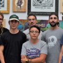 Le collectif Kalam Tribe, ainsi que le dj’s présents au vernissage à la Casa Bondels Montpellier (de g. à dr.) : Ankia, NazuOyasumi, Kraeber, Faust, Didascalie et ti’Lab. C.P : Remi Van Der Marel