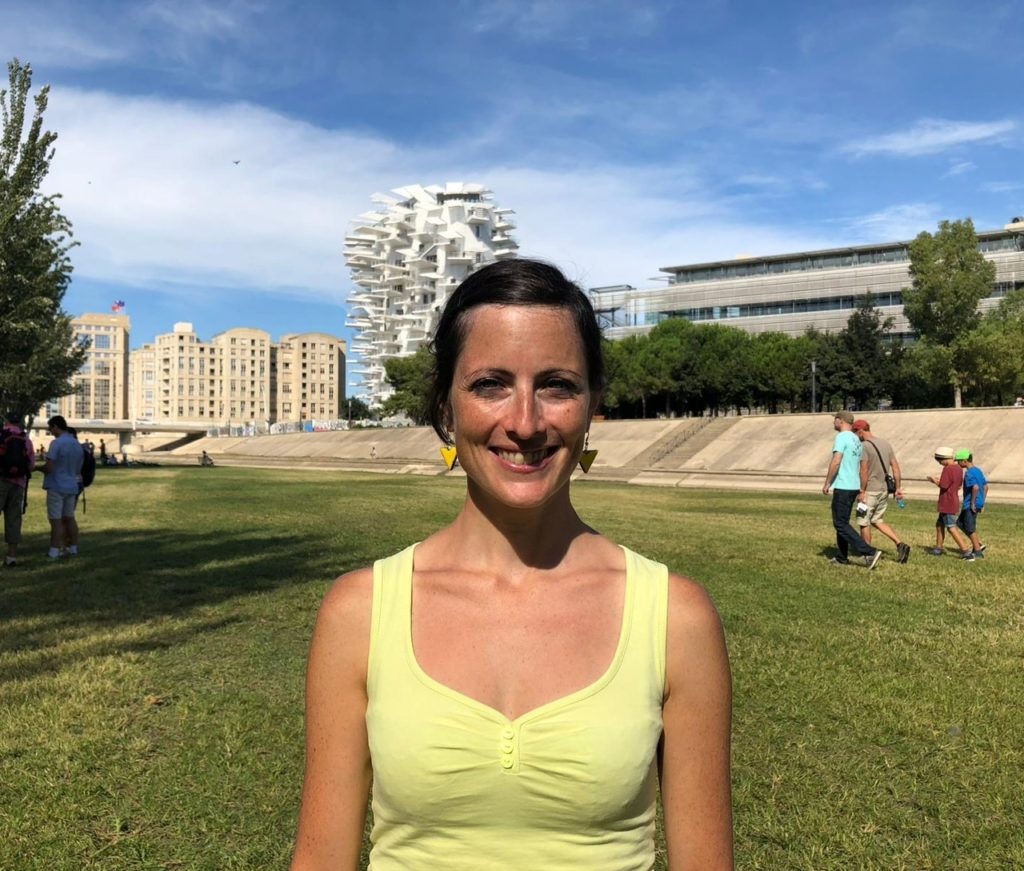 Nathalie Bonnet sur les Rives du Lez, après l'évènement Rise for Climate. CP : T.M.J.