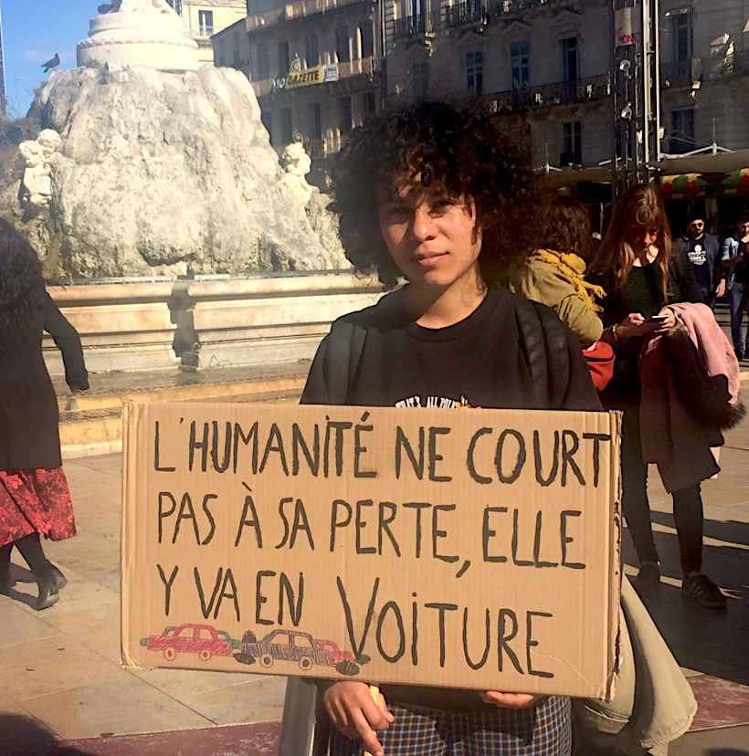 Katia, une des organisatrices de la grève pour le climat à Montpellier. C.P : L.G