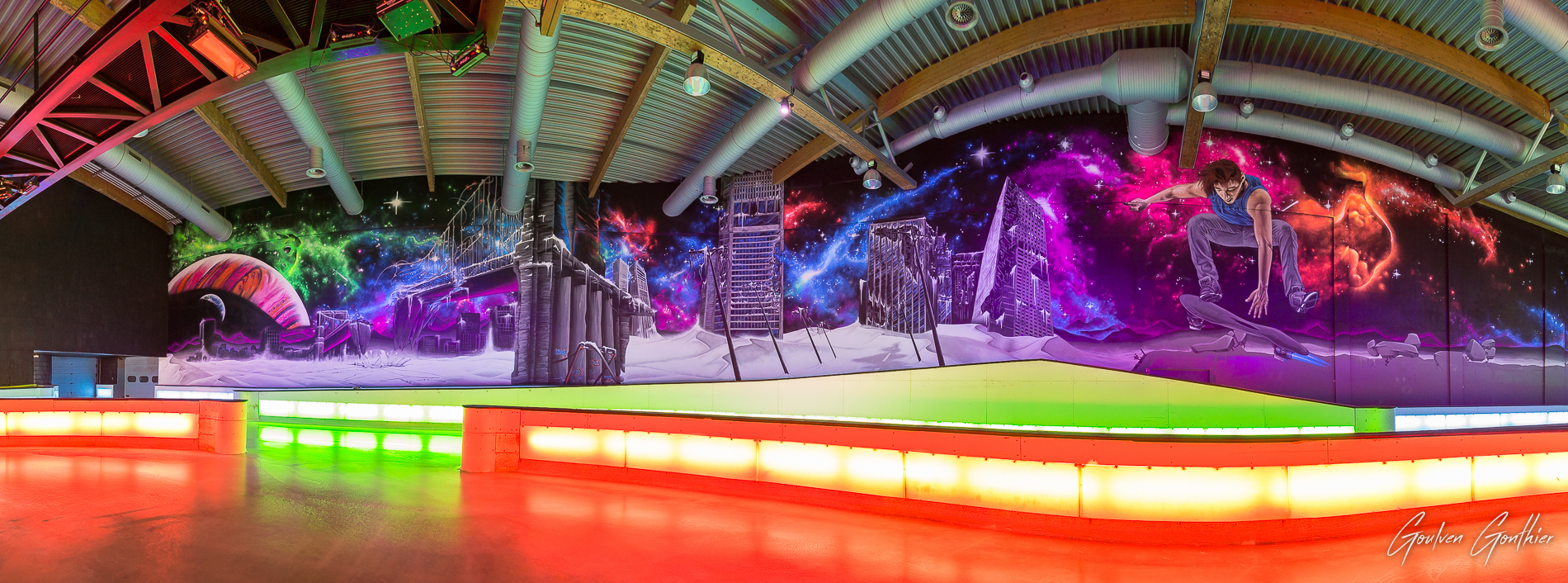 Fresque de la painoire Végapolis de Montpellier