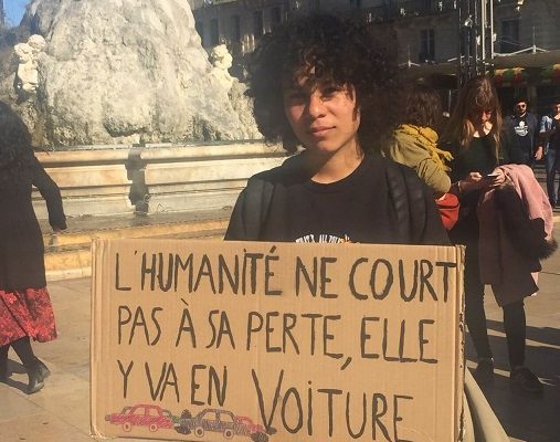 Katia, une des organisatrices de la grève pour le climat à Montpellier. C.P : L.G