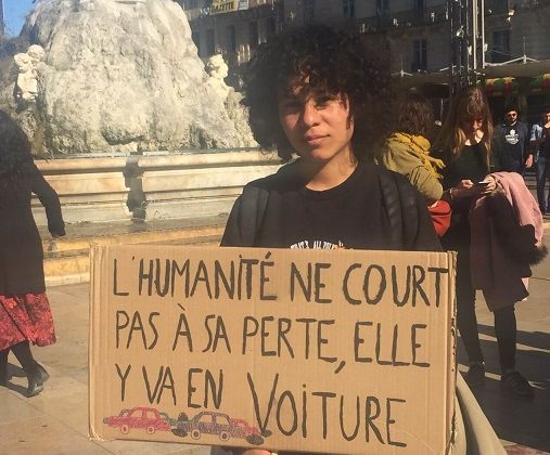 Katia, une des organisatrices de la grève pour le climat à Montpellier. C.P : L.G