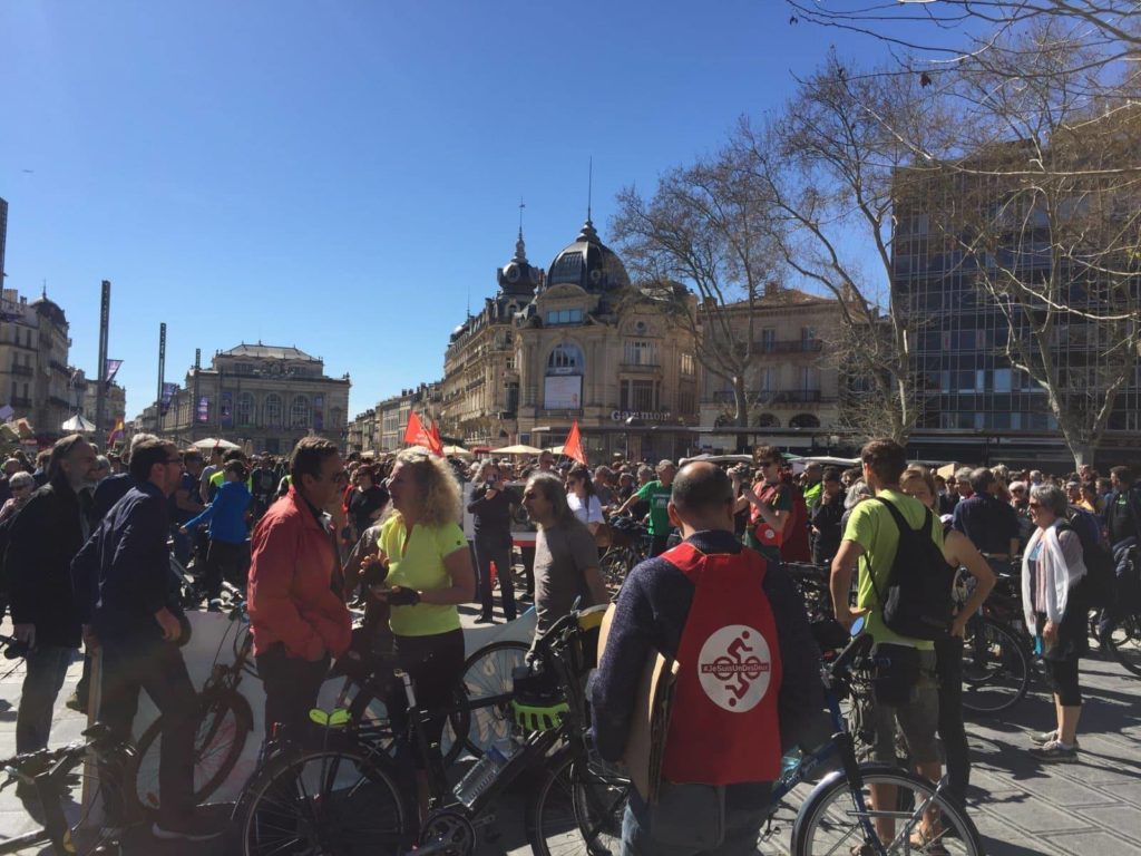 Manifestation cycliste Montpellier