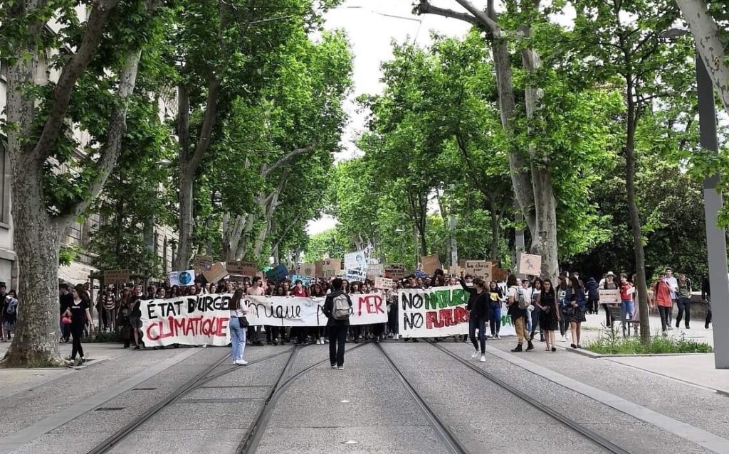 La vague de contestation en marche pour le climat ce vendredi à Montpellier. C.P : S.C